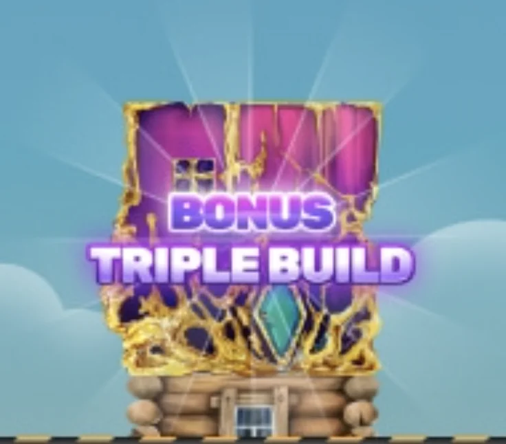 Triple Build bonus activated in Tower Rush with three floors stacked simultaneously